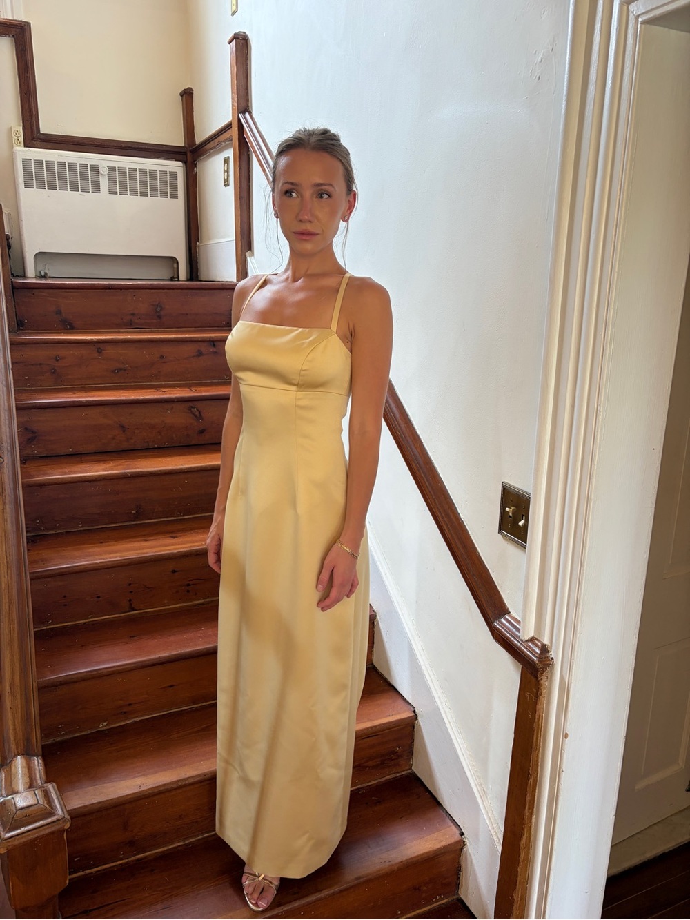 Vintage Satin Nicole Miller Yellow Dress